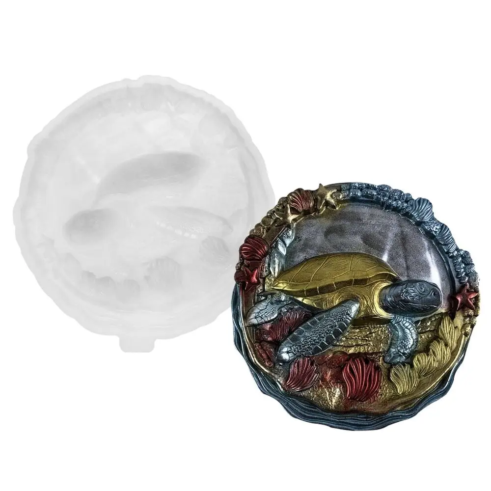 New Sea Turtle Silicone Molds Fish Crabs 3D Resin Crafts Silicone Mold Clay Plaster Gypsum Mold Wall Hanging