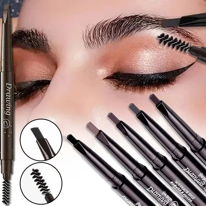 5-Colors Extremely Fine Double-Ended Eyebrow Pencil Waterproof Durable Long Lasting Professional  for Beginner Brow Women Makeup