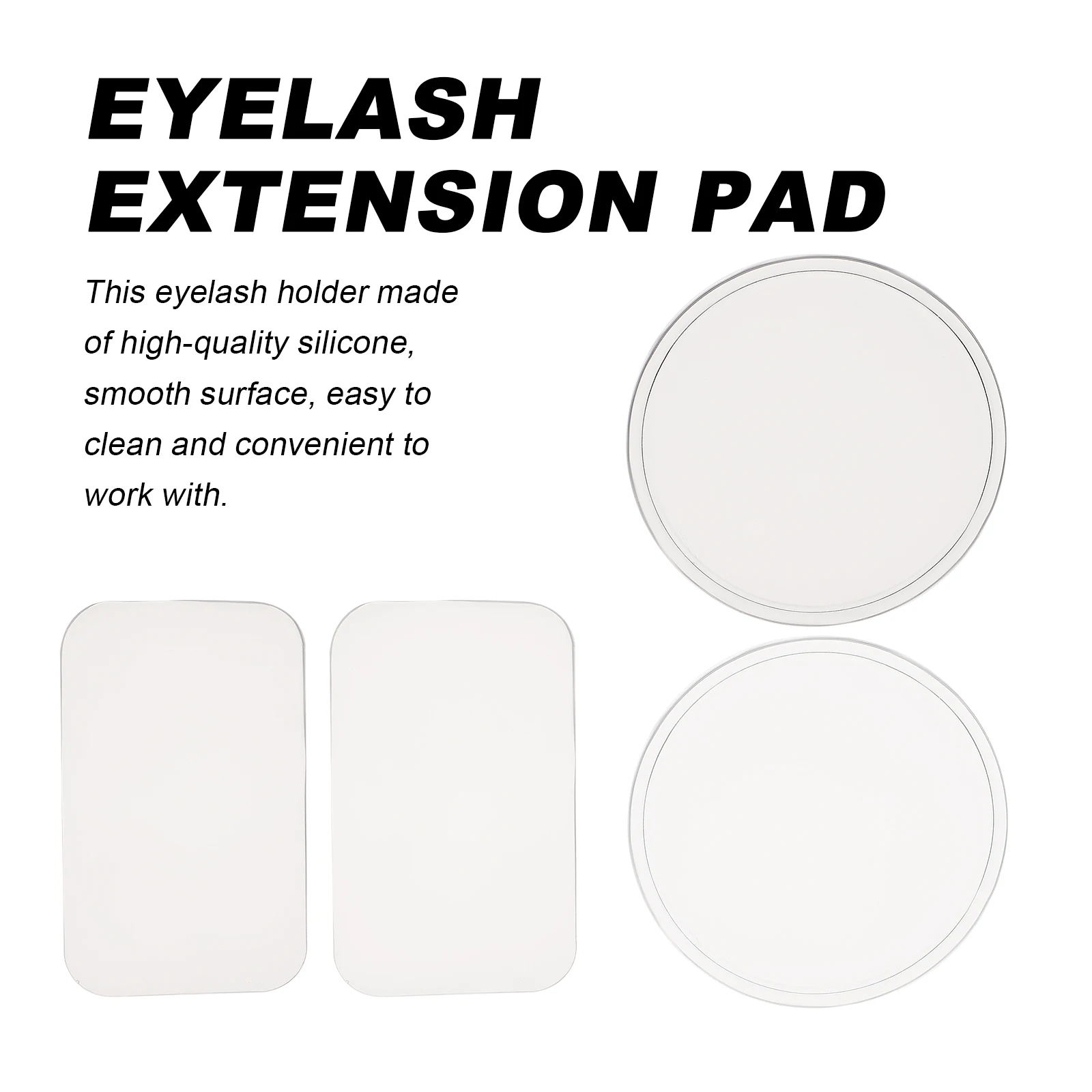 

4Pcs Eyelash Extension Tool Silicone Pad Grafting Tray Acrylic Pallet Forehead Sticker False Lashes Holder Easy Clean Beauty