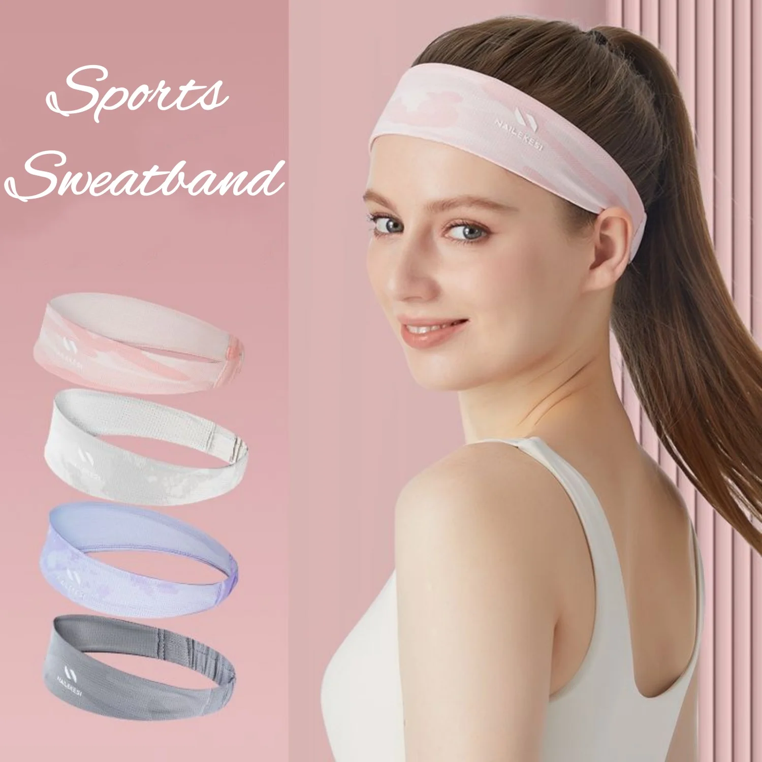 

Sports Sweatband For Men And Women Trendy Gradient Color Design Headband Fitness Yoga Dancing Exercise Sweat Absorbing Hair Band