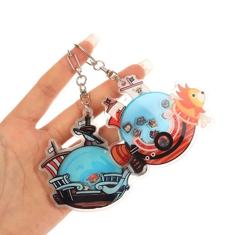 LLavero de una pieza de la serie Anime clásica, muñeco Luffy Zoro Sanji, colgante de Material acrílico, llave, bolso escolar, regalo para estudiantes