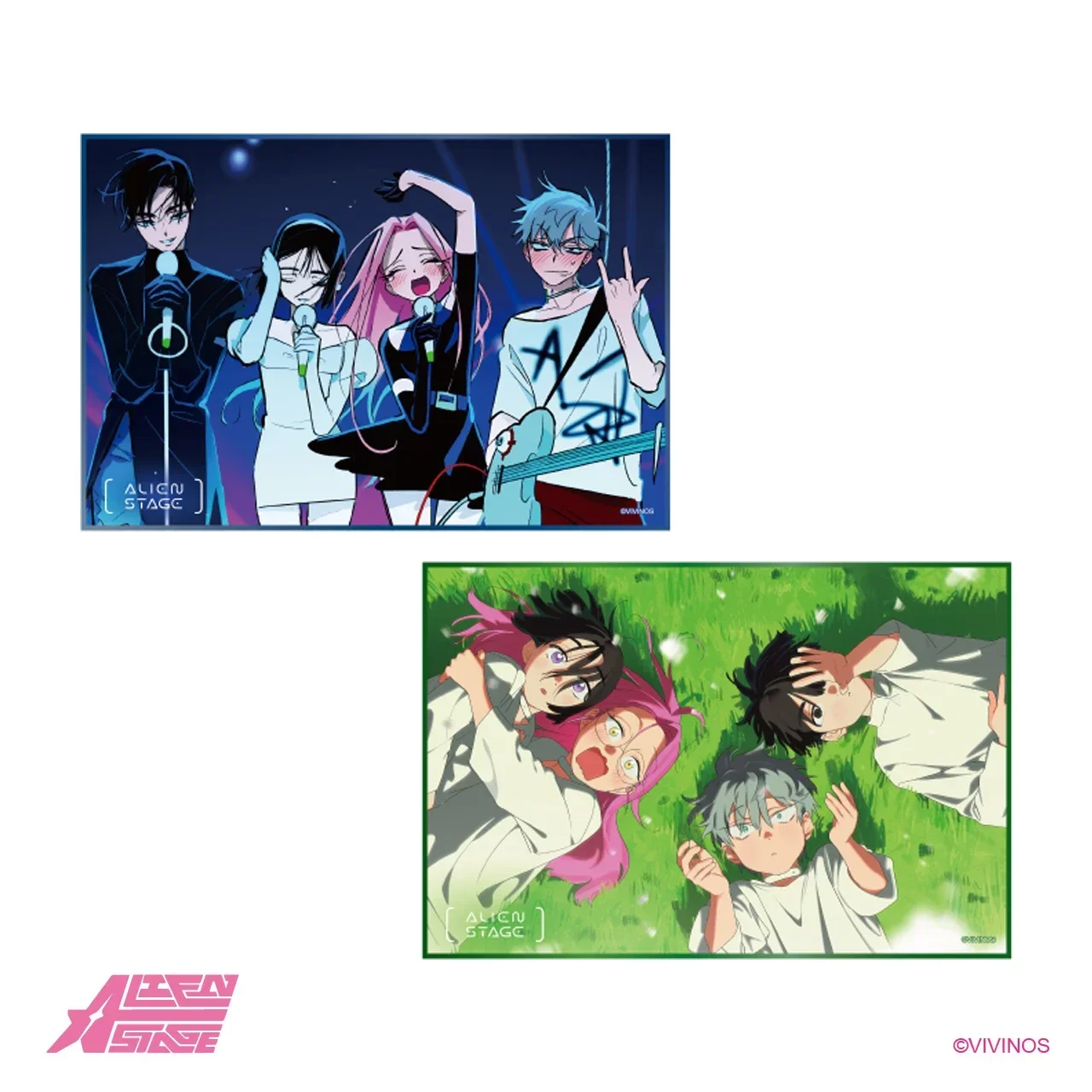 Official Anime Alien Stage Mizi Sua Till ivan Cosplay Acrylic Q Version Couple Scene Stand Model Badge Color Paper Gift