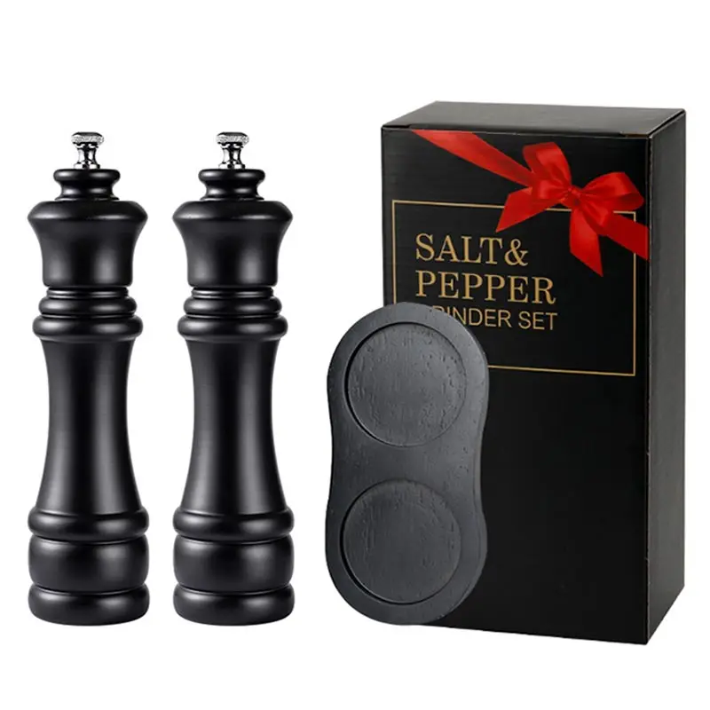 Japanese Teppanyaki Pepper Mill Sets Manual Wooden Black Pepper Grinder Seasoning Bottle Sea Salt Spice Shaker Grinding Tools