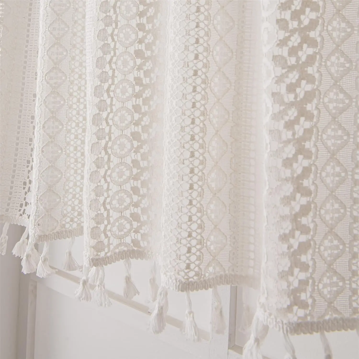 Boho Crochet Lace Kitchen Curtain 3