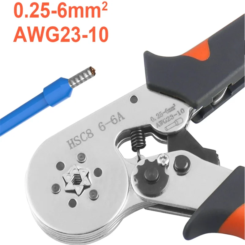 Ferrule Crimping Tool HSC8 6-4/6-6 Electrical Crimper Plier For Wire End Crimp Tube Terminals Electrical Circuit Repair image 4