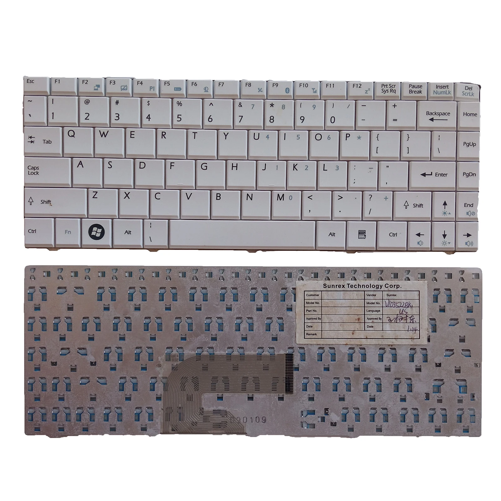 

New US Laptop keyboard For MSI CR400 EX460 U200 ULV723 X300 X320 X340 X400 white