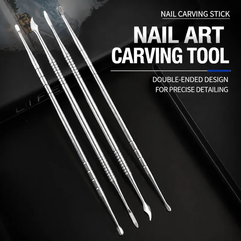 Dual-ended Carving Rod Metal Glue Mixing Stick 3D Petal Sculpting Crystal Carving Detail Engraving Stainless Steel Glue Taking