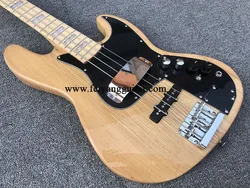 electric bass guitar, Natural Color, ash wood body，4 Strings, active pickup,High Quality  Jazz Bass Guitar,free shipping