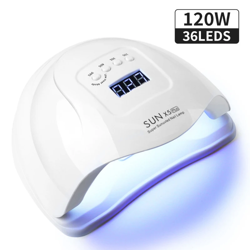 120W Professional Nail Art UV LED Light 36 LED Professional Gel Polish Drying Light with Timer Auto Sensor Equipment Tool