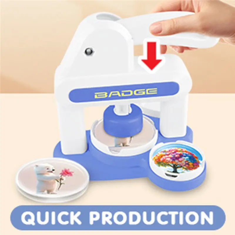 BEDW-86Pcs Kid Gift Button Maker Machine, 55+35MM Pin Making Button Press With 36Pcs Button Parts+Circle Cutter+Picture