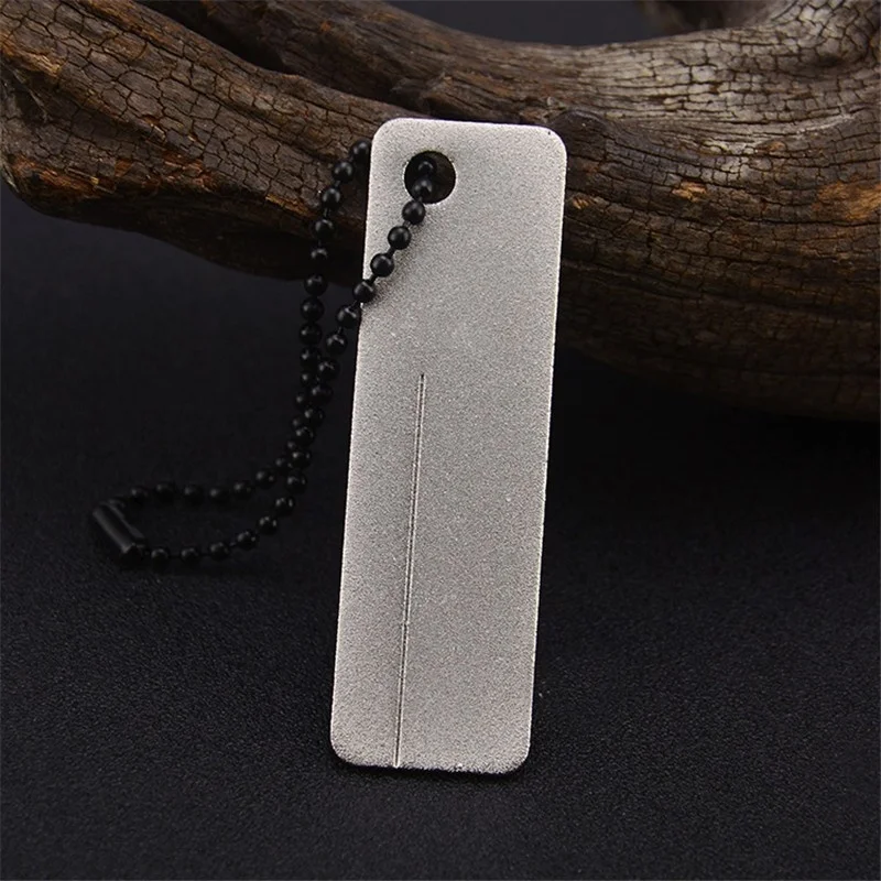 1pcs Portable Diamond Fishhook Sharpener Fishing Hook Sharpen Knife Whetstone Keychain For Outdoor Fishing Accessories  Tools