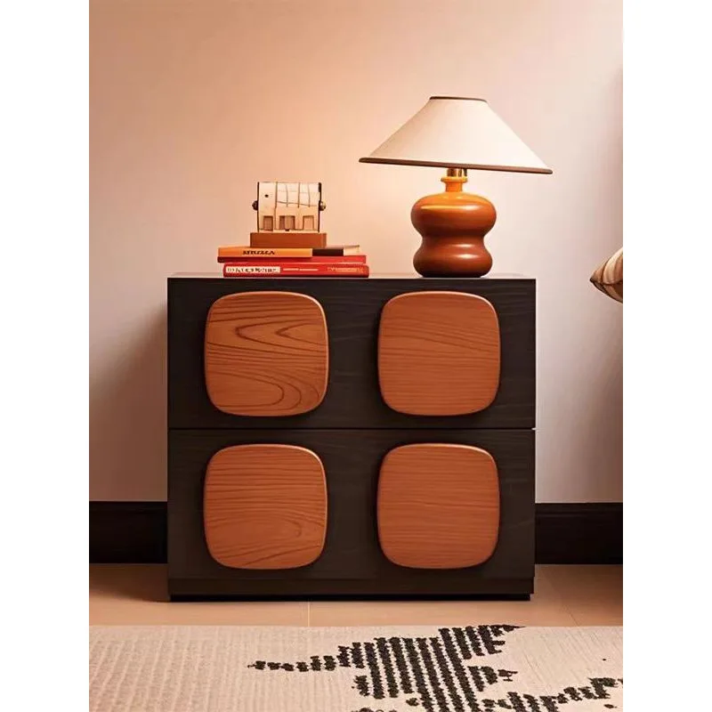 LMM antique color matching combination card door cabinet solid wood chest cabinet living room bedroom storage cabinet