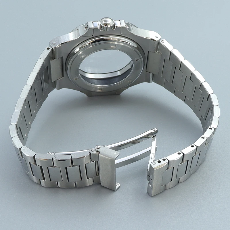 Silver/Black 40mm Luxury Watch Cases Strap Parts For NH35 NH36/34 NH38 NH72 Movement 29mm-30.8mmDial Sapphire Glass Mod Nautilus