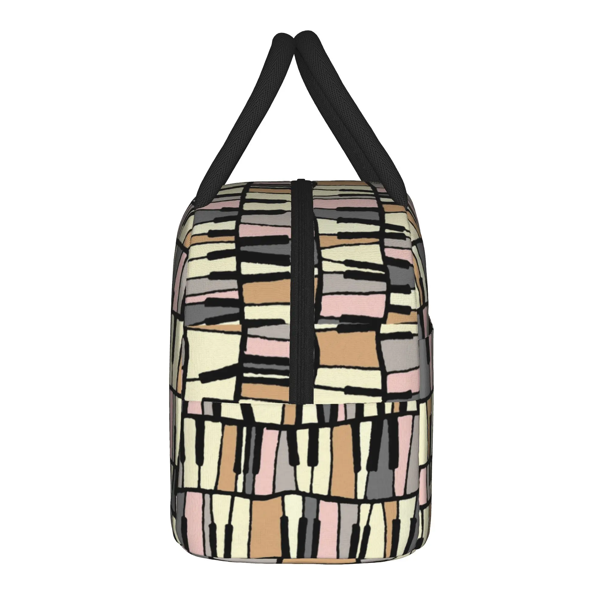Vintage Piano Keyboard Art Insulated Lunch Bag Large Music Note Lunch Container Cooler Bag Tote Lunch Box College  Outdoor