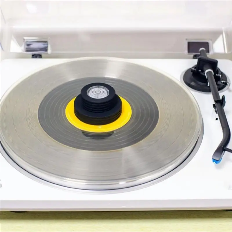 B03B-Universal LP Recording Stabilizer Silicone LP Disc Stabilizer With Level Stabilizer Clamp For Vinyl Record Turntable