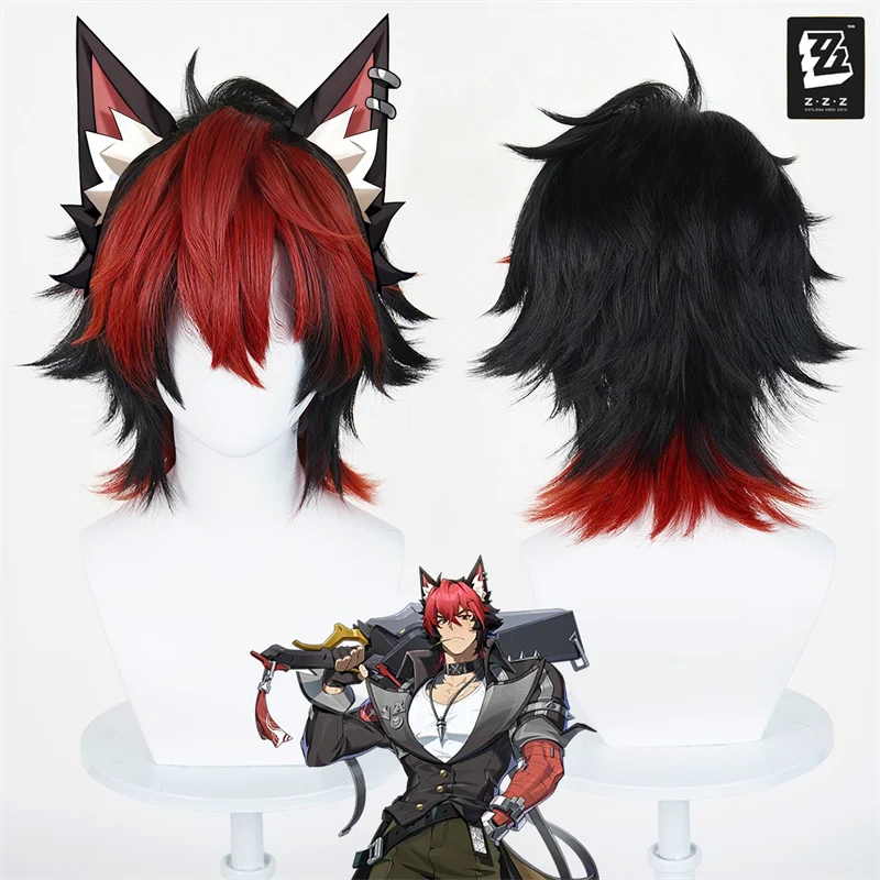 

Game Zenless Zone Zero Komano Manato Adult Cosplay Wig Black Red Hair Heat Resistant Synthetic Wigs Halloween Carnival ZZZ Prop