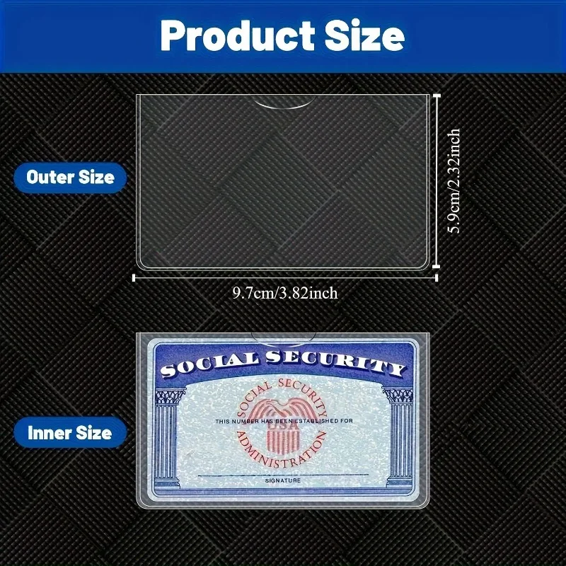 8 piezas de cubierta protectora de tarjeta de PVC adecuada para seguridad social, seguro médico y tarjetas de crédito solución de almacenamiento seguro