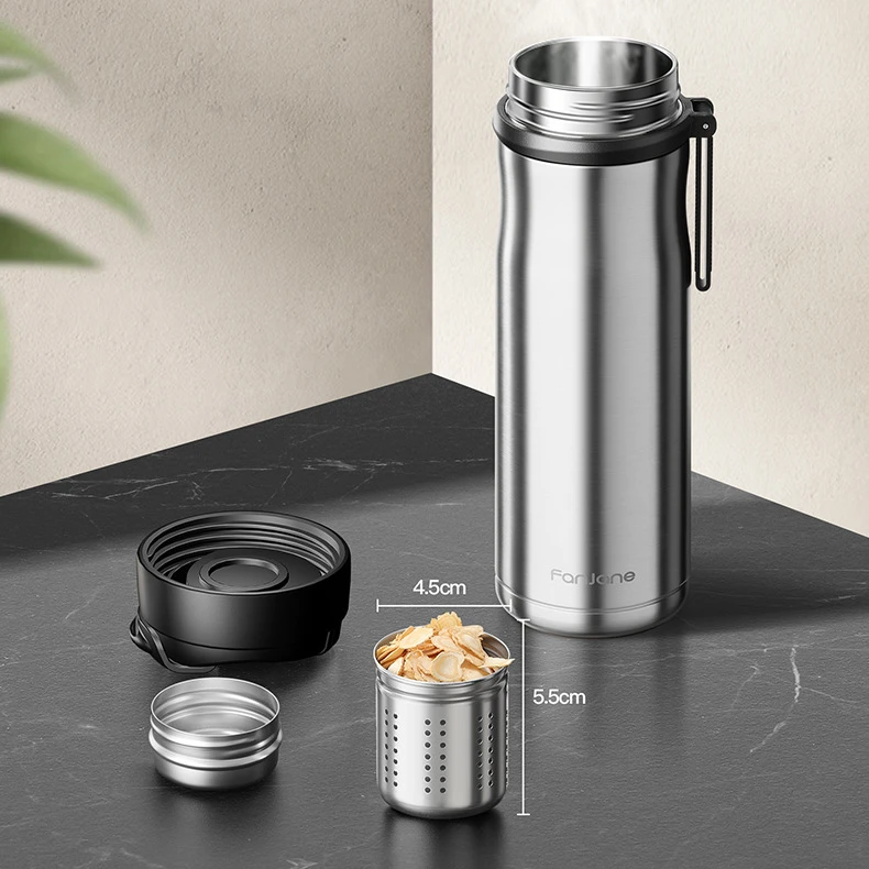 600ml Tea Thermos Bottle Cup with Magnetic Filter Infuser Coffee Stainless Steel Vacuum Flask Keep Cold Hot Travel Business Gift