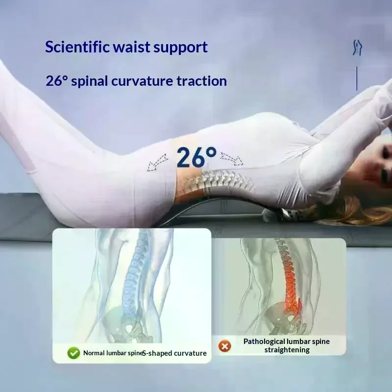 Portable Lumbar Stretcher 1Pcs Spine Correction Pillow Back Pain Relief Device for Yoga Travel Office Daily Use