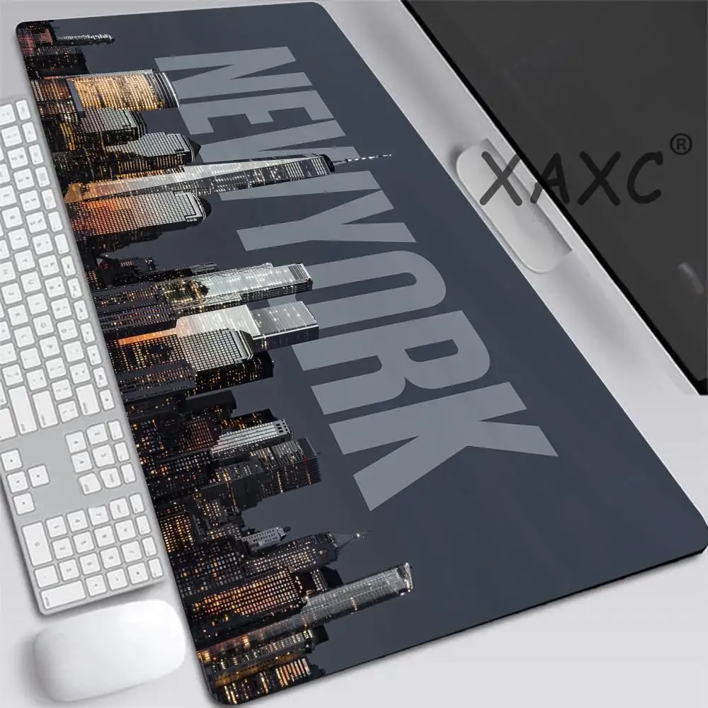 New York Building Aesthetic Giant MousePad Desk Cute HD Desk Pad Extended Gaming Keyboard Mats Large XXL Gamer Mousepad 120x60CM