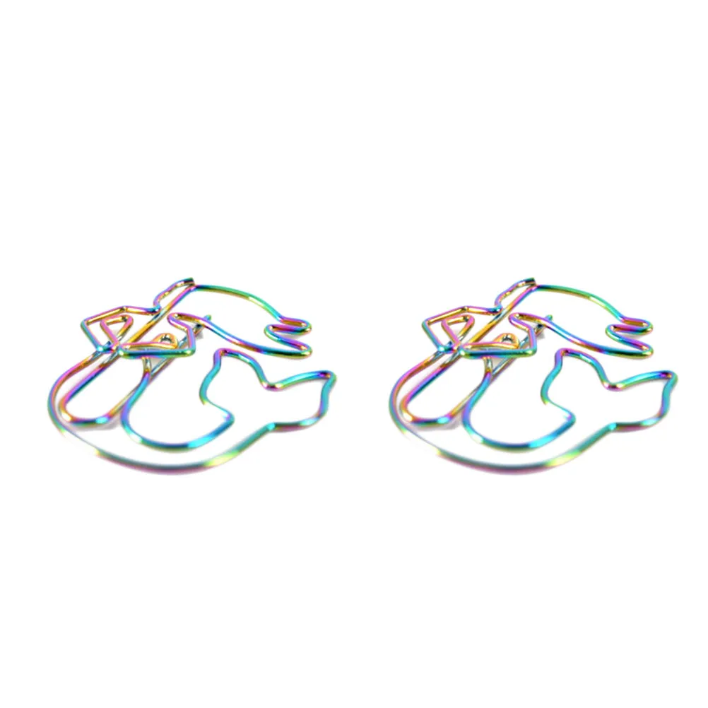 8Pcs Colorful Paper Clips Novel Mermaid Animal Shapes Clips for Office School Bookmark Notepad Scrapbook Marker