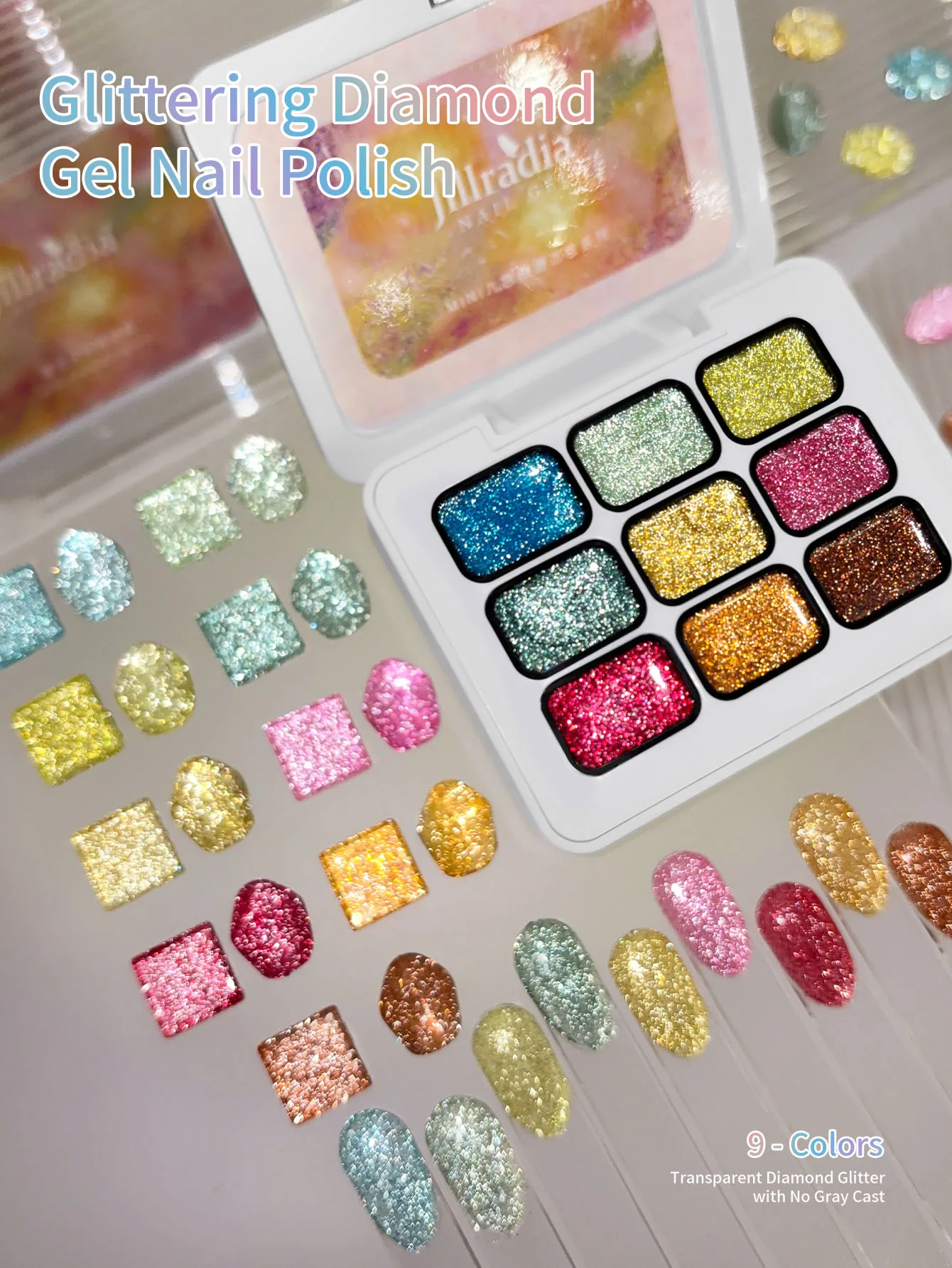 

Jillradia 9-Colors New Popular Solid Gel Nail Gel Semi Permanent Nail Art Soaking UV LED Gel Christmas Manicure Gift Nail Salon