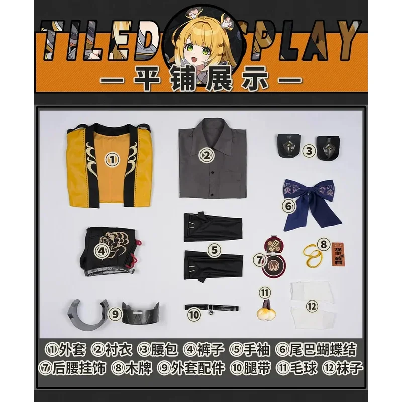 ABC123CosplayCosplay Game Zenless Zone Zero Ju Fufu Cosplay Costume Wig Tail Ears Con Event Uniform Halloween Play Rol3'd,5;h.9/ - view 6
