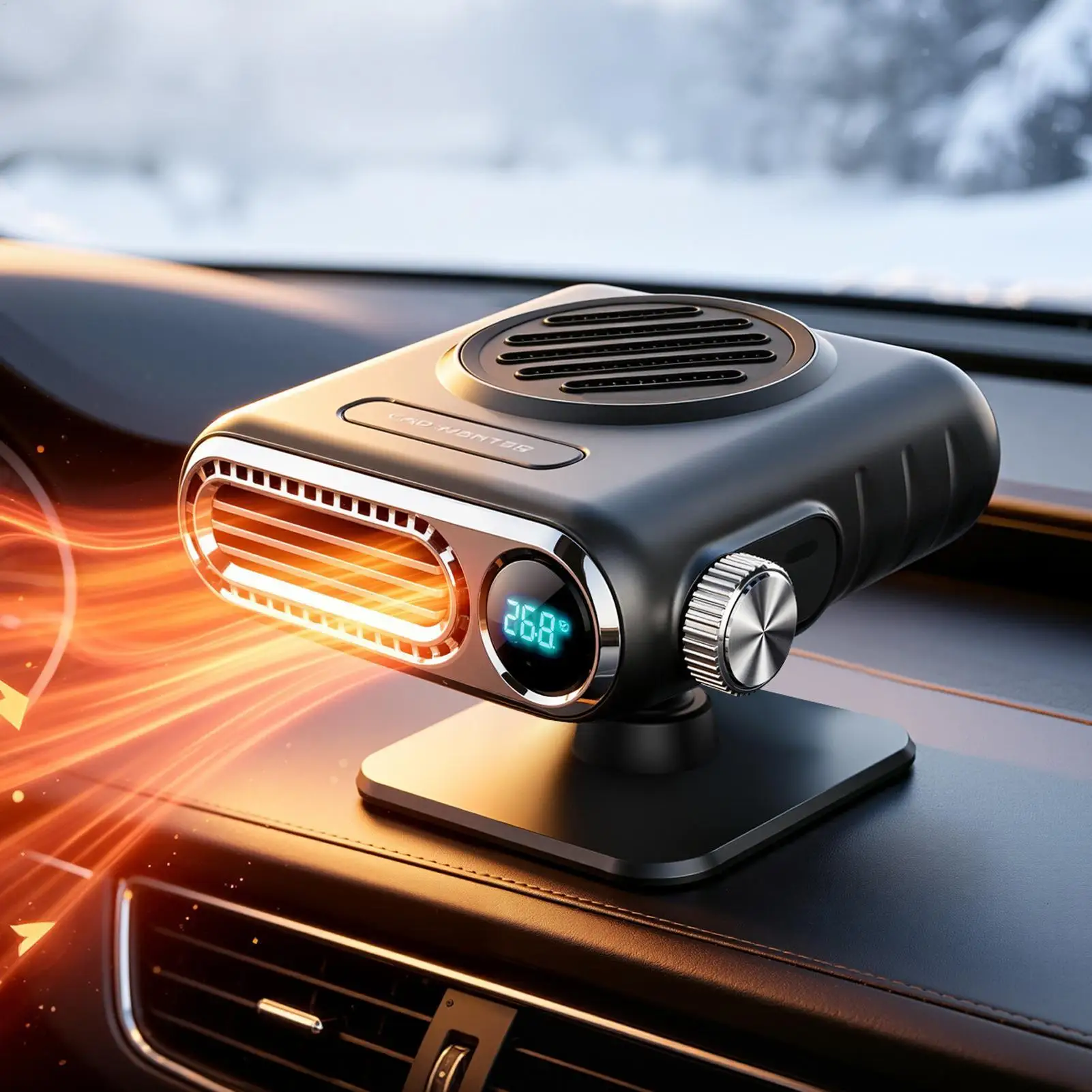 Portable Car Heater 3 Temperature Settings Fast Heating Device 12 Volt Heater For Vehicle SUV RV Tractor Trailer Camping Outdoor