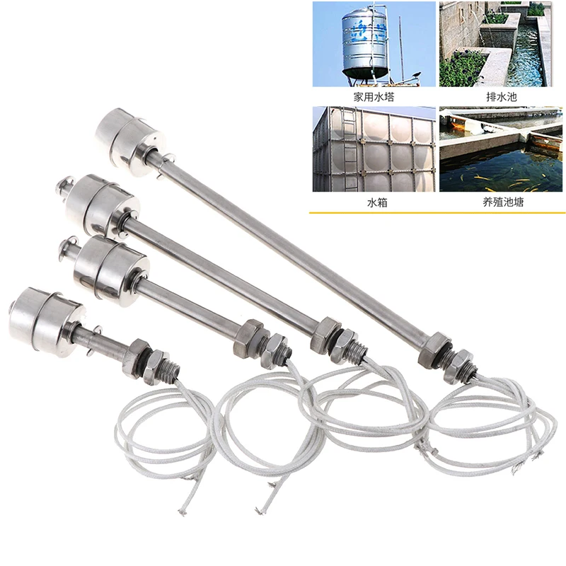 65/100/150/200mm Stainless Steel Float Switch Tank Liquid Water Level Sensor Double Ball Float Switch Tank Pool Flow Sensors