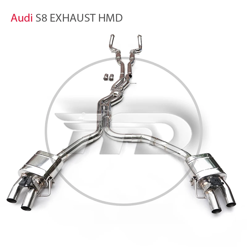 HMD Hot sale Stainless Steel Full Exhaust System Catback exhaust for Audi S6 S7 S8 Auto Modification Electronic Valve