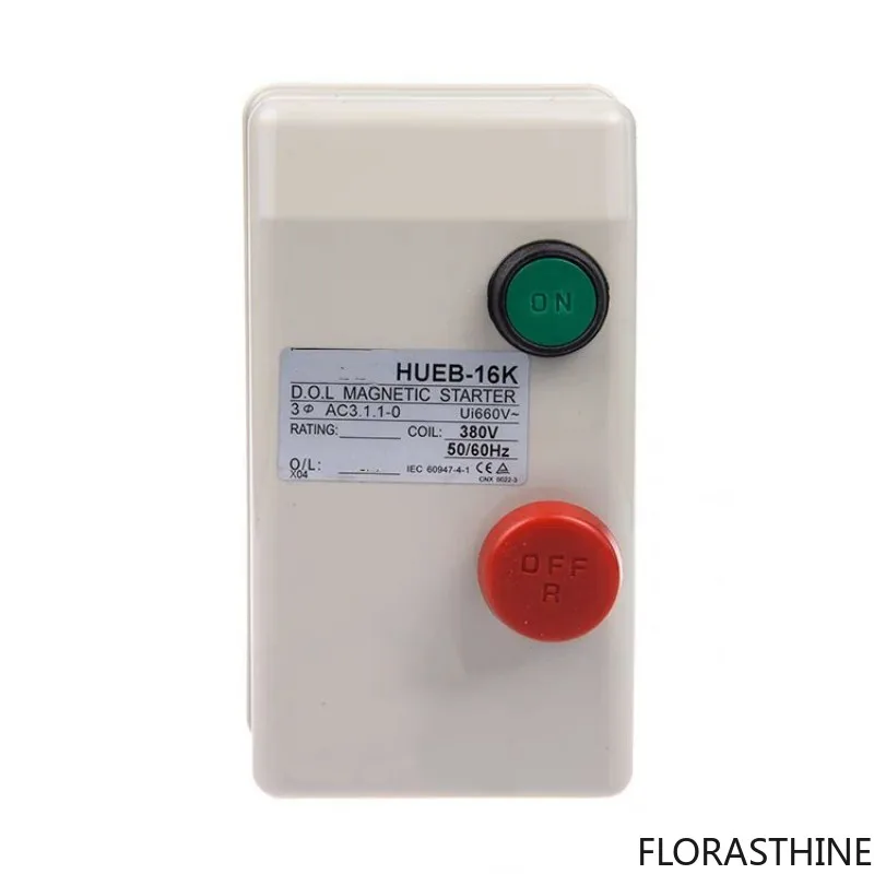 On/Off Switch Non Reversing Type 3 Phase Motor Magnetic Starter 380V AC Coil HUEB-16K