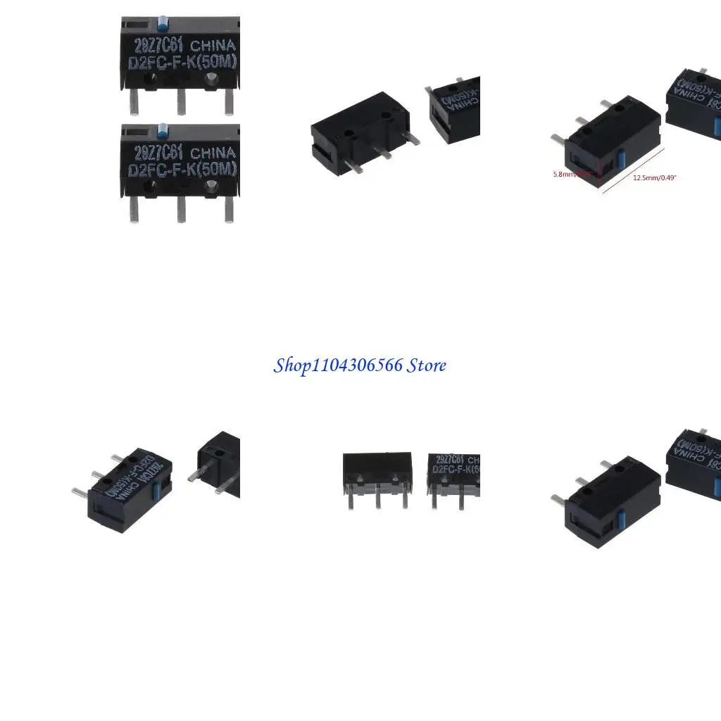 

02DD MOUSE Micro Switch D2FC-F-K Кнопка мыши Blue Dot Dot Silver Contacts 50 миллионов щелчков 2 шт.