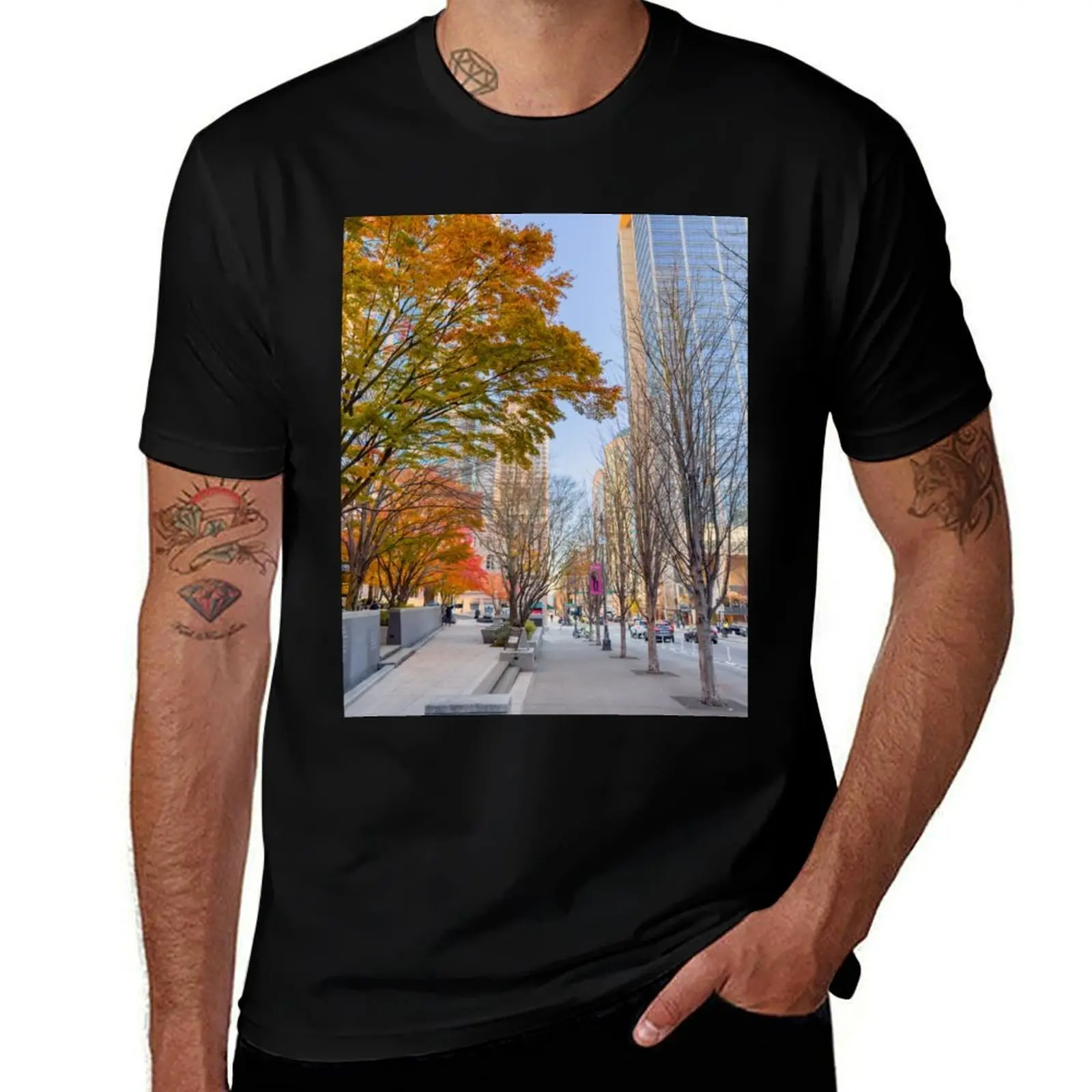 

Seattle Dowtown T-Shirt Casual Basic Short Sleeve T-Shirt