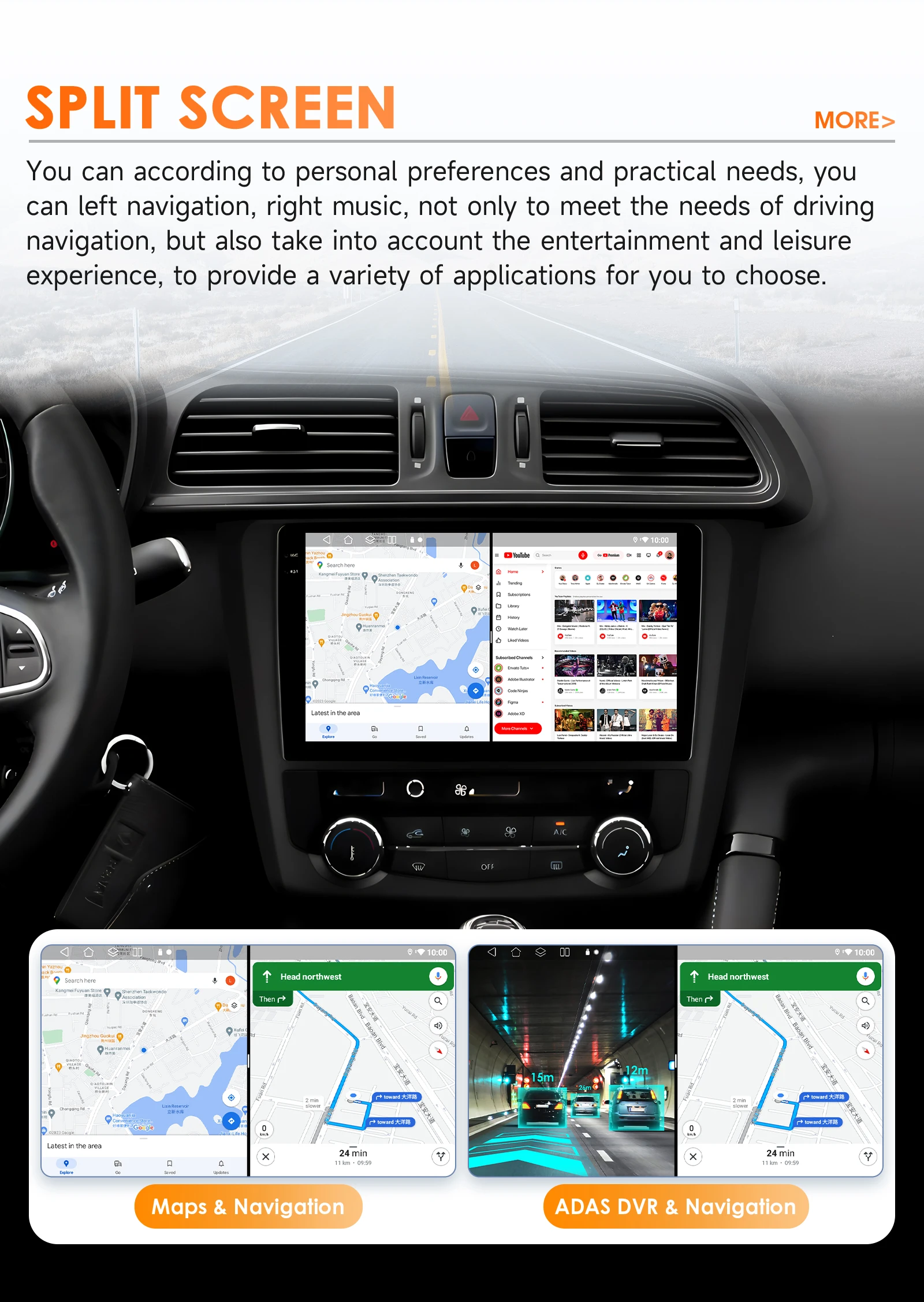 Hizpo 2 Din Android 14 Auto-Multimedia-Player für Renault Kadjar 2015–2019 GPS Carplay 4G AI Intelligenter Bildschirm Autoradio WIFI FM – Detail 12