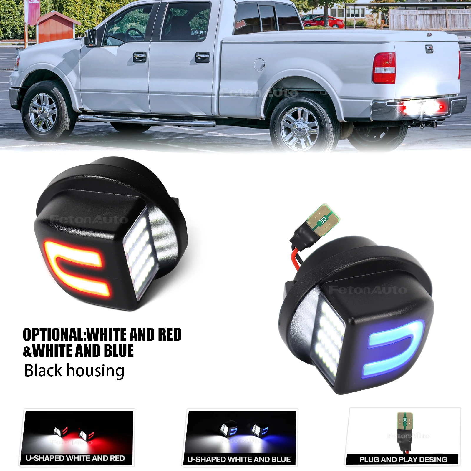 LED License Plate Light 6000K Rear Tag Lamp White For Ford F-150 F-250 F-350 Explorer Ranger Lincoln Mark LT