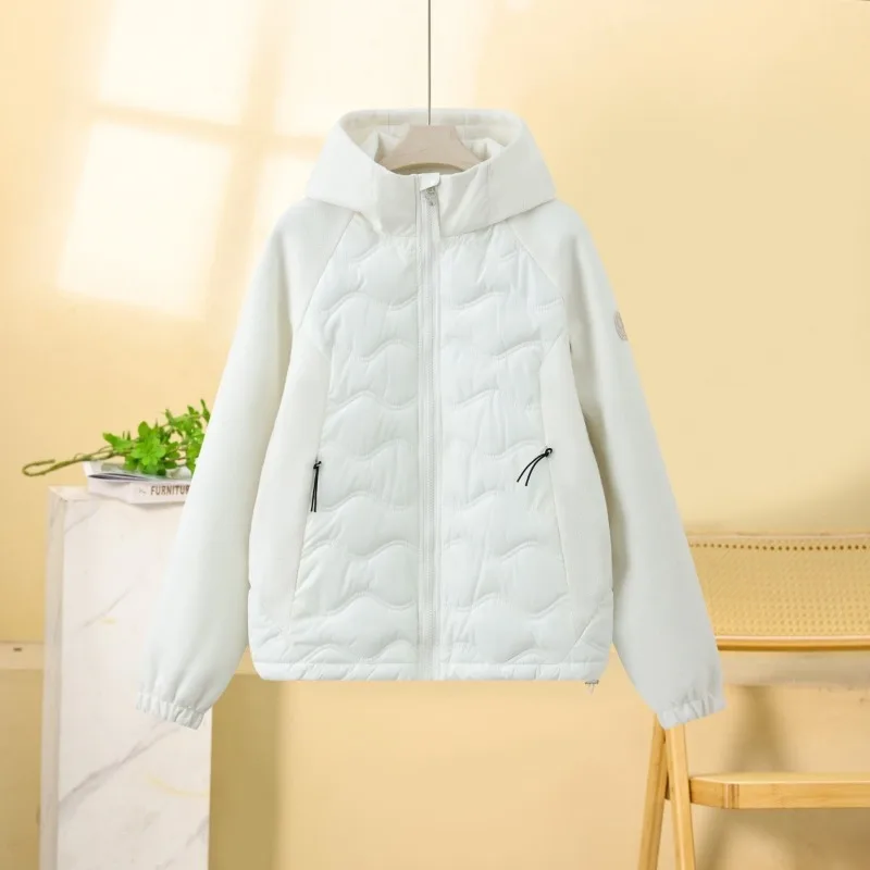 Casual Women Autumn Winter Slim Fit Hooded Short Warm Quilted Cotton Jacket