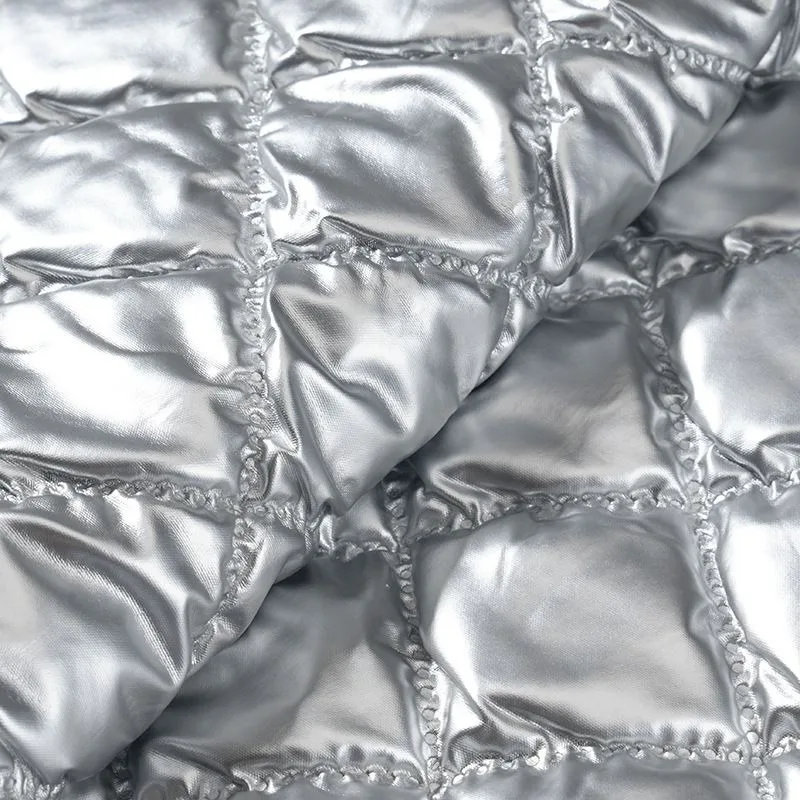 20/50/100cm*145cm Silver Color PU Leather Embossing Cotton Lining Fabric Christmas Quilting Fabric for DIY Sewing Luggage Bag