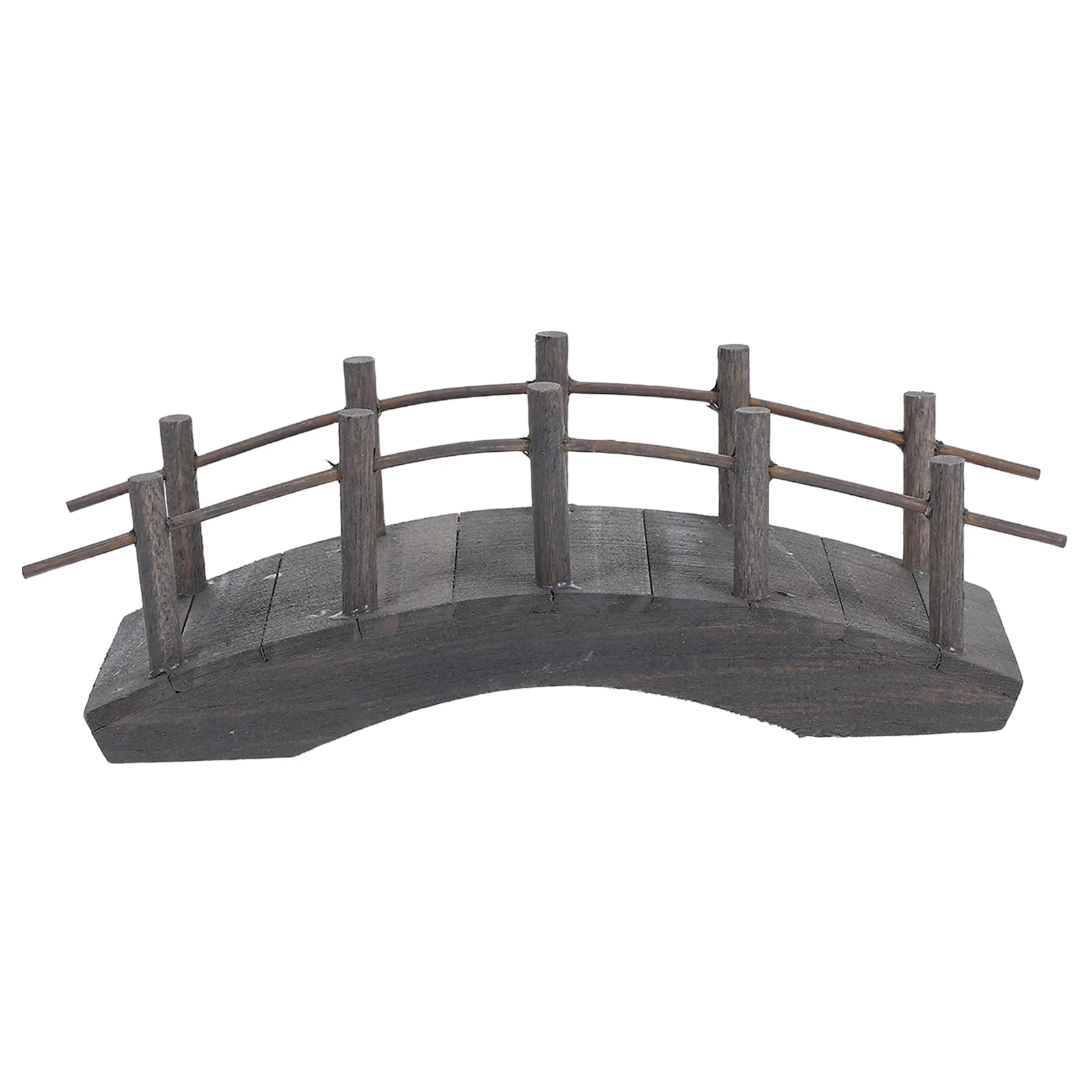 

House Wooden Arch Bridge Dollhouse Arched Crossing Furniture Scale Mini Decor Fairy Garden Grey Model Accessories