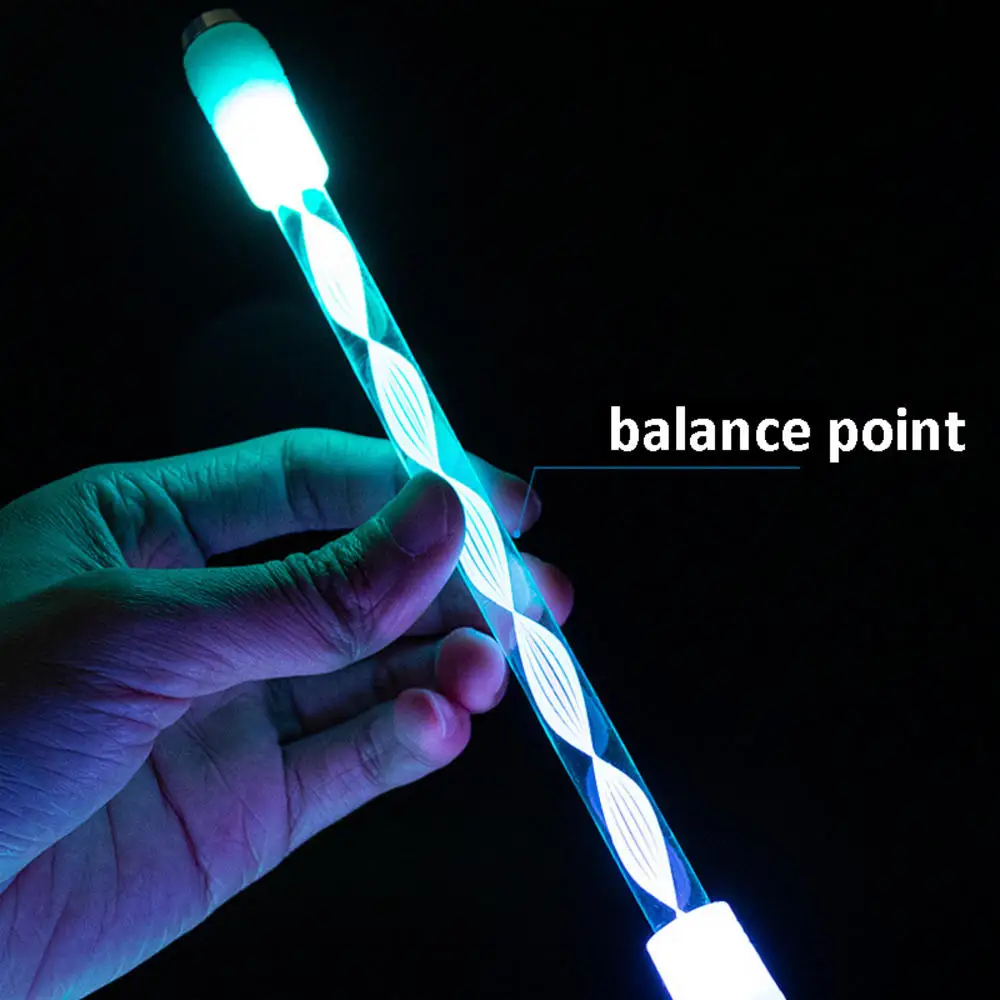 LED Flash Rolling Finger Rotate Pen No Pen Refill Acrylic Spinning Rotating Pens Anti Slip Finger Tool  Office School Supplies