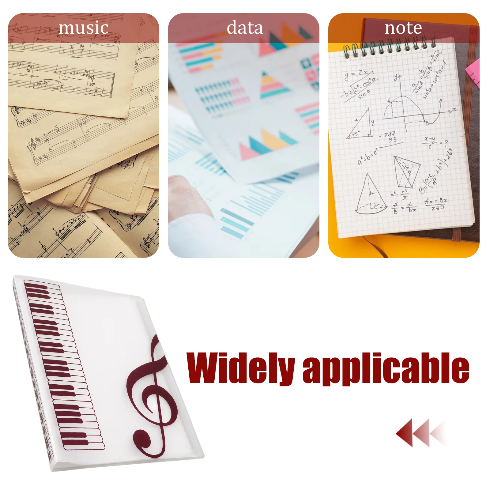 

Sheet Music Clip File Folder Holder Portable Multi-function Organizer Score Choral Office