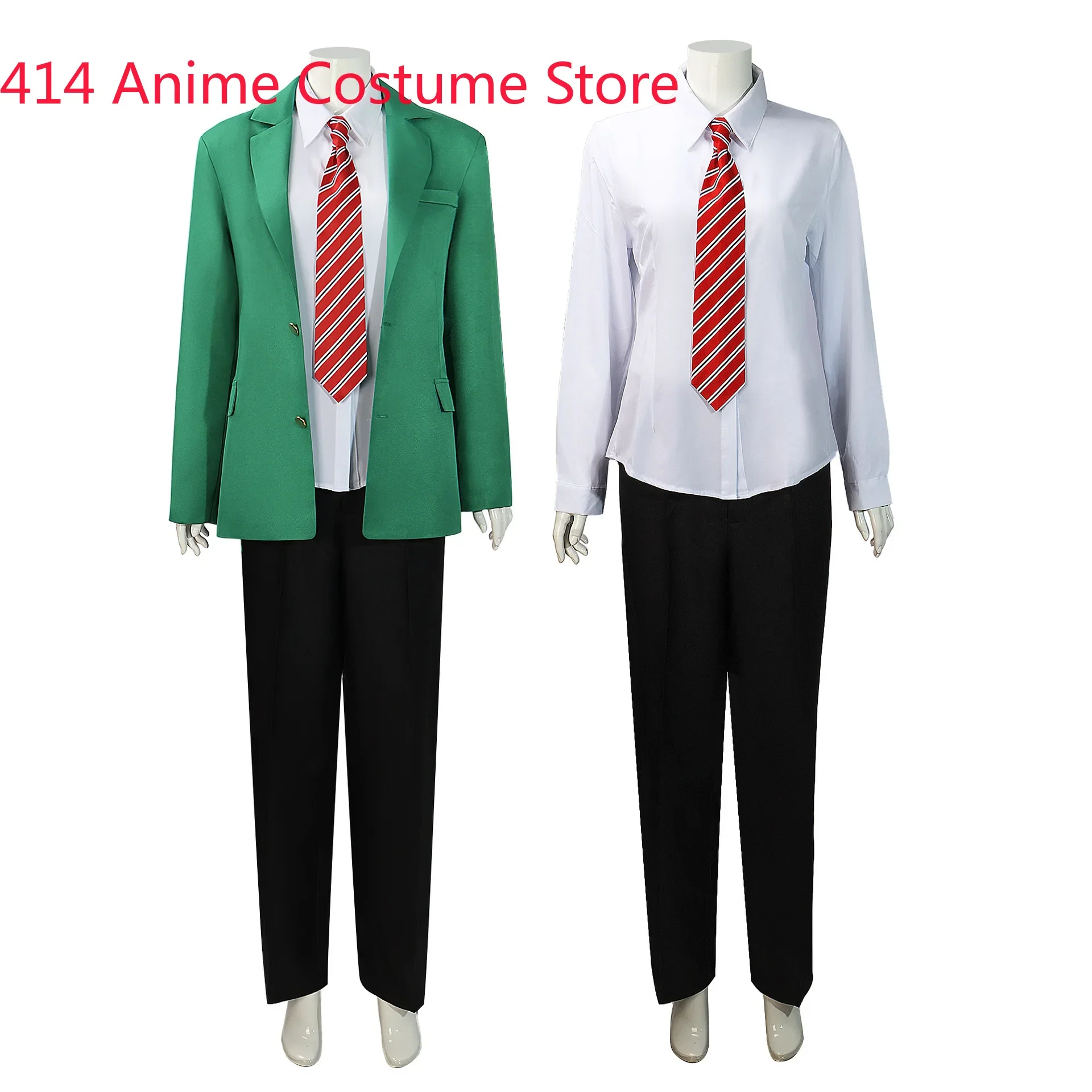 Anime Tomo-chan Is A Girl! Tomo Aizawa Junichirou Kubota Cosplay Costume Halloween Men Women Green School Uniform Full Sets