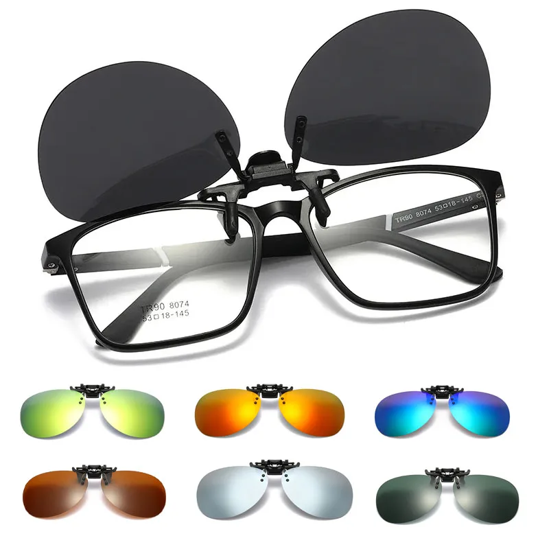 Driving Clip On Sunglasses Men for Myopia Eyeglasses Vintage Women UV400 Lens Night Vision Fishing Sun Glasses