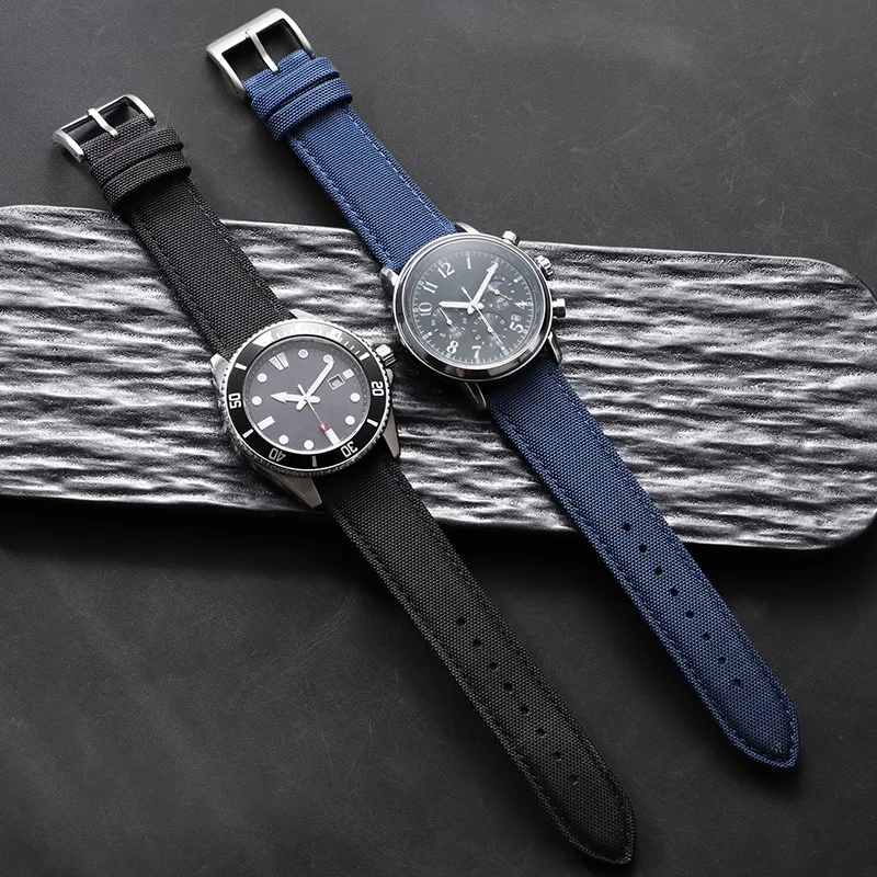 20mm 22mm Sport Wristbelt Genuine Sailcloth Watch Band Premium Two Sided Sailcloth Strap Waterproof Nylon Quick Release Bracelet