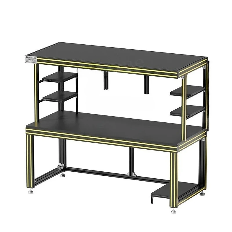 Mechanic Mobile Phone Repair Workbench With High Brightness LED Light Black Aluminum Alloy Modular Maintenance Workbench