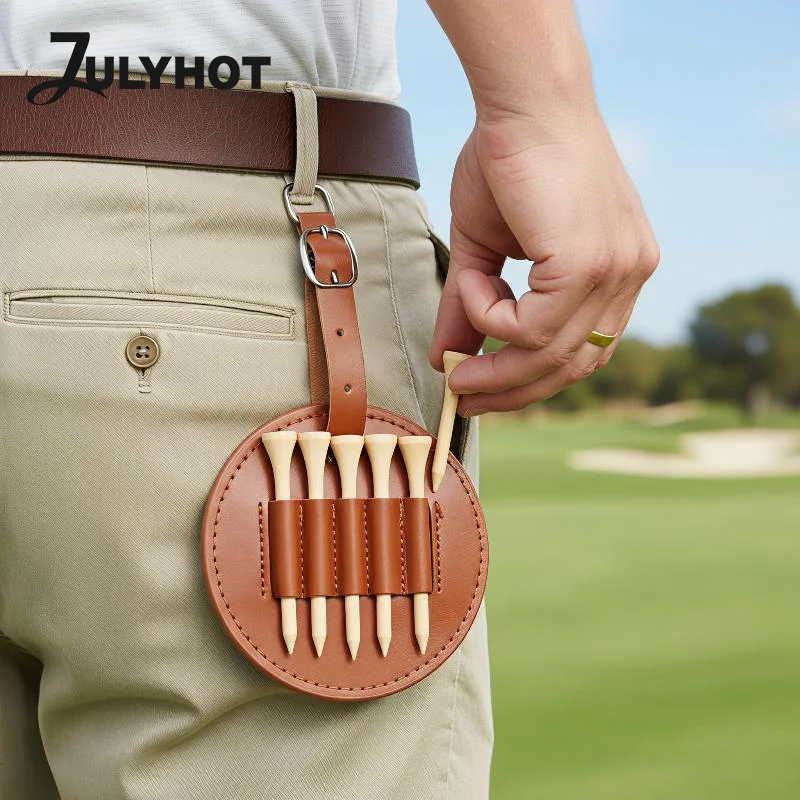 Golf Tee Storage Bag Belt Clips Golf Tees Holder With Nails Portable Carry Pouch For Outdoor Golf Training Leisure Activities