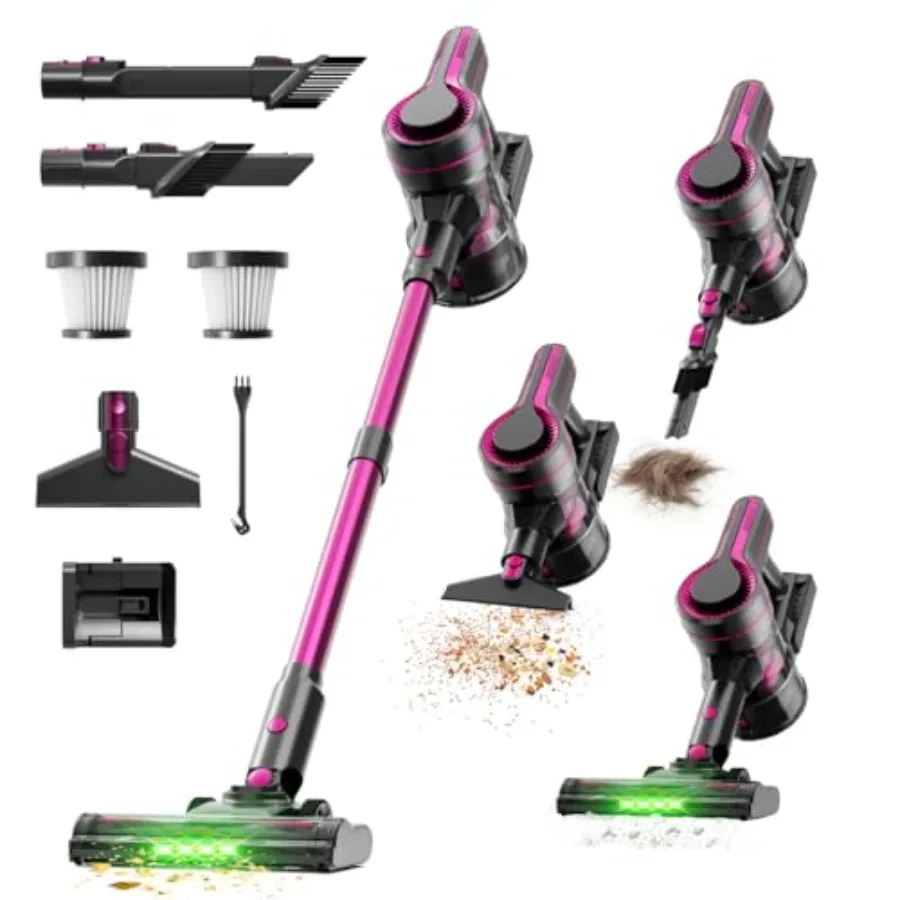 

Cordless Vacuum Cleaner for Home600W 40000PA 70Mins Self-Standing Powerful Suction Anti-Tangle LongandPet Hair Easily Picks Up