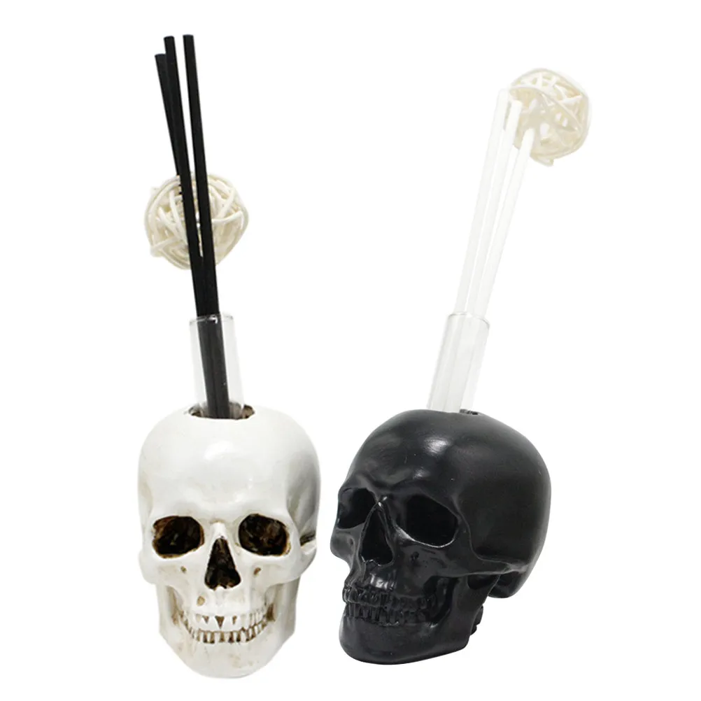 2Sets Skull Aroma Diffuser Decorative Non-Fire Essential Oil Diffuser for Office Vehicle Yoga Room Aromatherapy Skull Diffusing