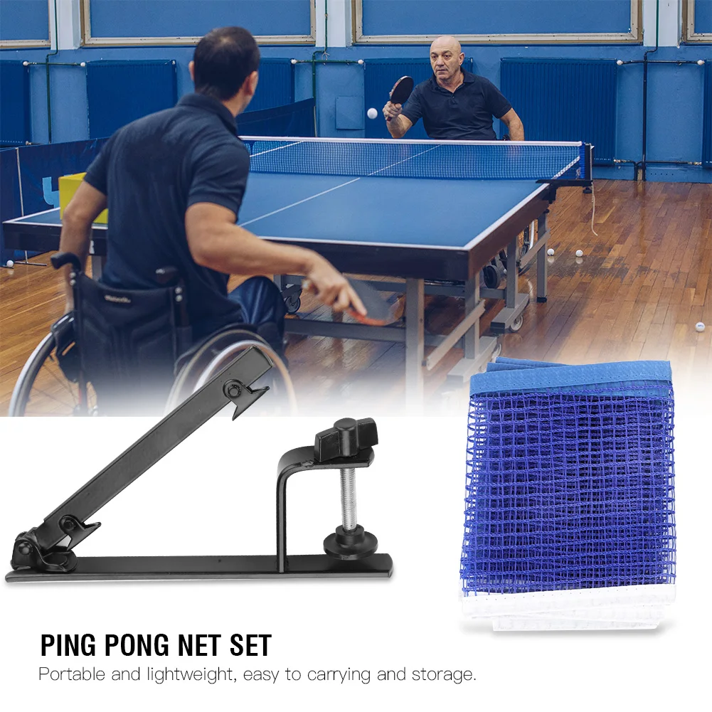 Ping Pong Net with Metal Clamps, Portable Table Tennis Net with Metal Clamp Posts - Outdoor/Indoor Durable Nylon Net Set