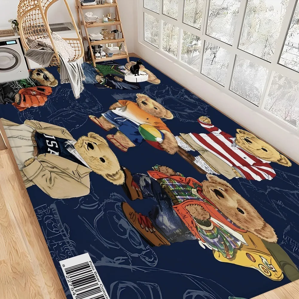 Cute Teddy Bear Large Carpet Rug for Home Living Room Bedroom Sofa Doormat Decor Kids Play Area Rug Carpet Non-slip Floor Mat