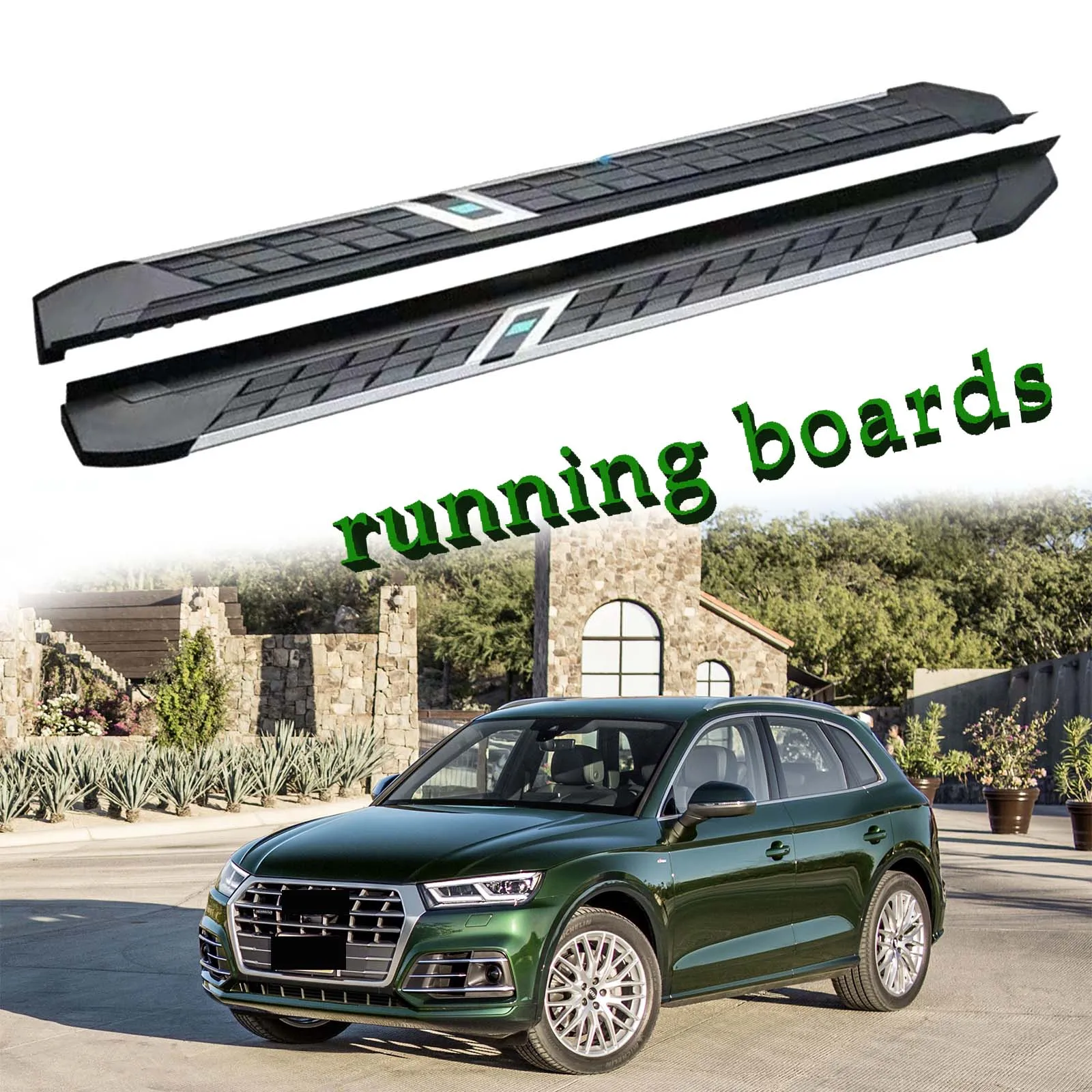 

2 шт. подходит для Audi Q5 SQ5 2018-2024, фиксированная полоса Nerf, боковая подножка педали (с кронштейнами)
